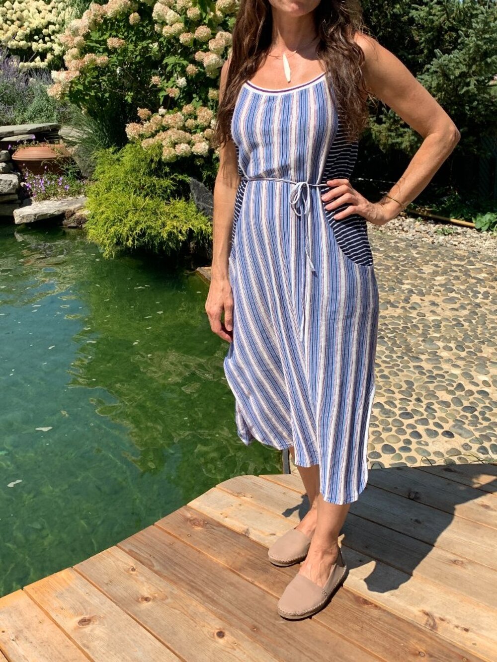 sita murt- striped cotton dress midi dress